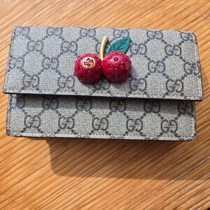 Authentic Gucci Limited Ed Cherry WOC Coated Canvas Bag-New (No Tags) -Bag & Box